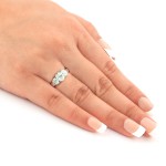 White Gold 2ct TDW Certified Oval Diamond 3-stone Engagement Ring - Handcrafted By Name My Rings™
