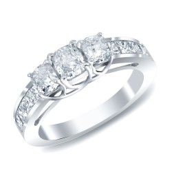 White Gold 2ct TDW Cushion Cut Diamond Engagement Ring - Handcrafted By Name My Rings™