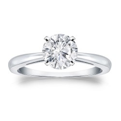 Gold 1ct TDW Round Diamond Solitaire Engagement Ring - Handcrafted By Name My Rings™