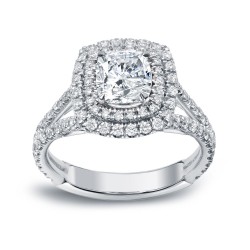 Gold 2 1/4ct TDW Certified Cushion Cut Diamond Engagement Ring - Handcrafted By Name My Rings™