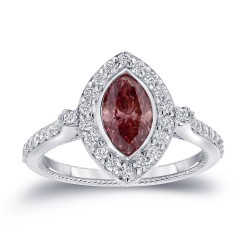White Gold 1 1/ 2ct TDW Pink Diamond Marquise Ring - Handcrafted By Name My Rings™