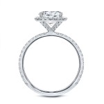 White Gold 2 3/5ct TDW Certified Round Cut Diamond Halo Engagement Ring - Handcrafted By Name My Rings™