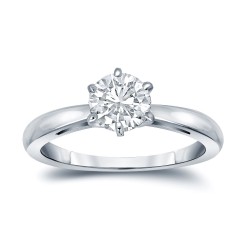 GIA Certified Platinum 6-Prong 1 ct. TDW Round-Cut Diamond Solitaire Engagement - Handcrafted By Name My Rings™