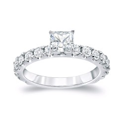 Platinum 1 1/2ct TDW Princess Cut Diamond Engagement Ring - Handcrafted By Name My Rings™