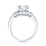 Platinum 1 1/4ct TDW Certified Round Cut Diamond Engagement Ring - Handcrafted By Name My Rings™