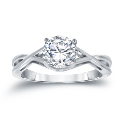 Platinum 1 1/4ct TDW Round Cut Diamond Solitaire Engagemet Ring - Handcrafted By Name My Rings™