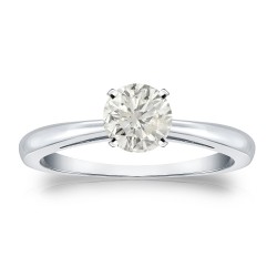 Platinum 1/2ct TDW Round-cut Diamond Solitaire Engagement Ring - Handcrafted By Name My Rings™
