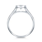 Platinum 1/3ct TDW Round-cut Diamond Bezel Solitaire Engagement Ring - Handcrafted By Name My Rings™