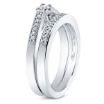 Platinum 1/4ct TDW Round Diamond Bridal Ring Set - Handcrafted By Name My Rings™