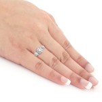 Platinum 1ct TDW Diamond Cluster Engagement Ring - Handcrafted By Name My Rings™