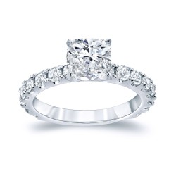 Platinum 2 1/2ct TDW Certified Cushion Cut Diamond Engagement Ring - Handcrafted By Name My Rings™