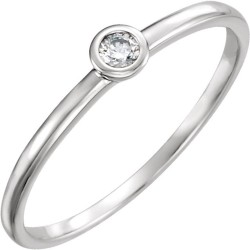 Women's Gold 0.03ct TDW Prong Round Diamond Solitaire Ring - Handcrafted By Name My Rings™