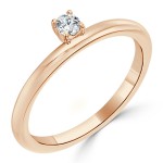 Women's Gold 1/10ct TDW Prong Round Diamond Engagement Solitaire Ring - Handcrafted By Name My Rings™