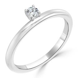 Women's Gold 1/10ct TDW Prong Round Diamond Engagement Solitaire Ring - Handcrafted By Name My Rings™