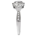 White Gold 1/4ct TDW Diamond Vintage Round Bridal Ring Set - Handcrafted By Name My Rings™