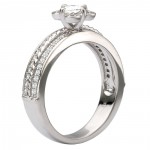 White Gold 5/8ct TDW Flower Diamond Engagement Ring - Handcrafted By Name My Rings™