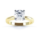Gold 1/3ct TDW Round Diamond 4-prong Solitaire Engagement Ring - Handcrafted By Name My Rings™