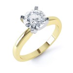 Gold 1/6ct TDW Round Diamond 4-prong Solitaire Engagement Ring - Handcrafted By Name My Rings™