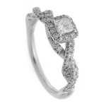 White Gold 3/5ct TDW Diamond Princess-cut Halo Engagement Ring - Handcrafted By Name My Rings™