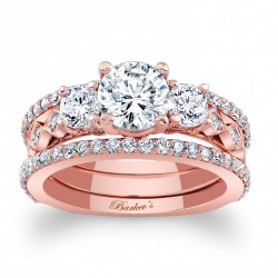 Rose Gold 2 1/2ct TDW Diamond 3-piece Bridal Ring Set - Handcrafted By Name My Rings™