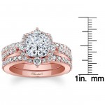 Rose Gold 2 3/8ct TDW Round-cut Diamond Bridal Set - Handcrafted By Name My Rings™