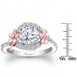 Rose and White Gold Floral Diamond Engagement Ring - Handcrafted By Name My Rings™