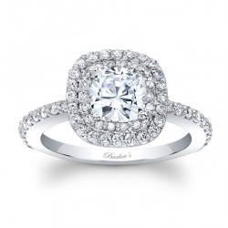White Gold 1 2/5ct TDW Halo Diamond Engagement Ring - Handcrafted By Name My Rings™
