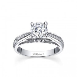 White Gold 1ct TDW Round Diamond Engagement Ring - Handcrafted By Name My Rings™