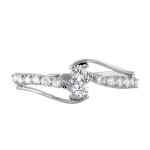 White Gold 2/5ct TDW Diamond 2-Stone Anniversary Ring - Handcrafted By Name My Rings™