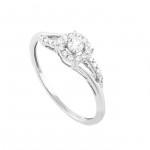 White Gold 1/3ct TDW Bridal Engagement Halo Ring Set - Handcrafted By Name My Rings™
