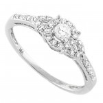 White Gold 1/3ct TDW Bridal Halo Engagement Ring Set - Handcrafted By Name My Rings™
