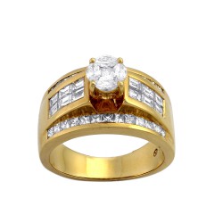 Gold 2 ct TDW Engagement Ring - Handcrafted By Name My Rings™
