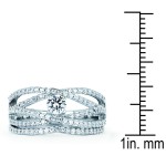 Diamonds White Gold 1/4ct TDW Diamond Open Multi-row Bridal Ring Set - Handcrafted By Name My Rings™