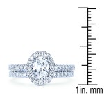 Diamonds White Gold 3/4ct TDW Oval-cut Diamond Bridal Set - Handcrafted By Name My Rings™