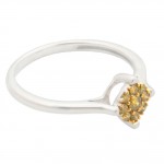 Brand New 0.19ct Round Brilliant Cut Yellow Color Trated Diamond Engagement Ring - Handcrafted By Name My Rings™