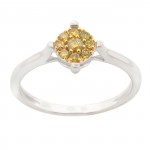 Brand New 0.19ct Round Brilliant Cut Yellow Color Trated Diamond Engagement Ring - Handcrafted By Name My Rings™