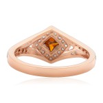 Brand New 0.52 Carat Princess and Round Shaped Cognac Diamond with Diamond Engagement Ring - Handcrafted By Name My Rings™
