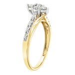 Two-tone Gold 1/3ct TDW Diamond Marquise-shaped Engagement Ring - Handcrafted By Name My Rings™