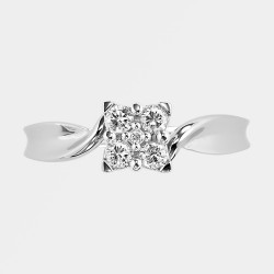 White Gold 1/ 5ct TDW Diamond Cluster Twist Engagement Ring - Handcrafted By Name My Rings™