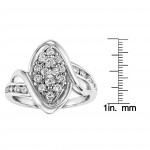 White Gold 3/ 4ct TDW Diamond Cluster Marquise Engagement Ring - Handcrafted By Name My Rings™