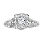 White Gold 3/ 4ct TDW Diamond Halo Engagement Ring - Handcrafted By Name My Rings™