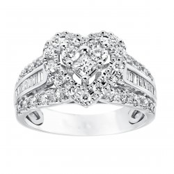 White Gold 3/4ct TDW Diamond Double Heart Engagement Ring - Handcrafted By Name My Rings™