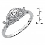 White Gold 1/3ct TDW Diamond Floral Engagement Ring - Handcrafted By Name My Rings™