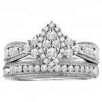 Sterling Silver 5/8ct TDW Marquise 2-Piece Diamond Bridal Set - Handcrafted By Name My Rings™