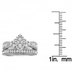 Sterling Silver 5/8ct TDW Marquise 2-Piece Diamond Bridal Set - Handcrafted By Name My Rings™