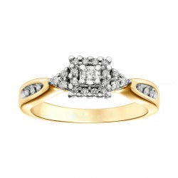 Two-tone Gold 1/ 4ct TDW Diamond Engagement Ring - Handcrafted By Name My Rings™