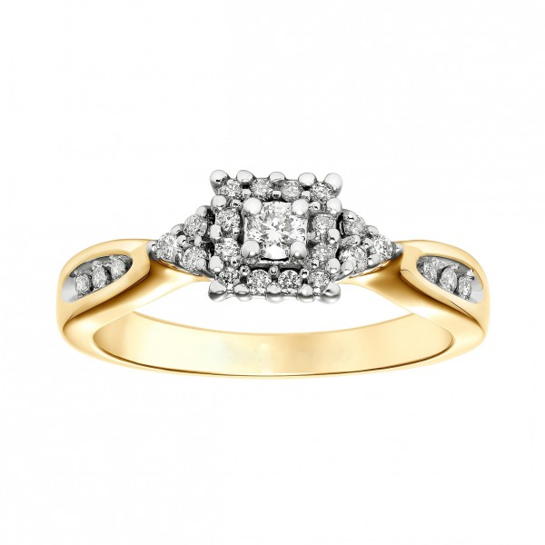 Two-tone Gold 1/ 4ct TDW Diamond Engagement Ring - Handcrafted By Name My Rings™