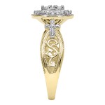 Two-tone Gold 1/ 6ct TDW Diamond Marquise Halo Engagement Ring - Handcrafted By Name My Rings™