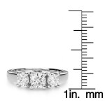Charles & Colvard Gold 0.96 TGW Round Forever Brilliant Moissanite 3-Stone Ring - Handcrafted By Name My Rings™