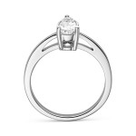 18ct White Gold 0.94 TGW Pear Forever Brilliant Moissanite Solitaire Ring - Handcrafted By Name My Rings™